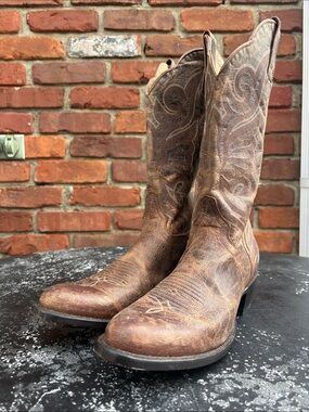 J.B. Dillon Brown Goat Leather Cowboy Boots size 8B